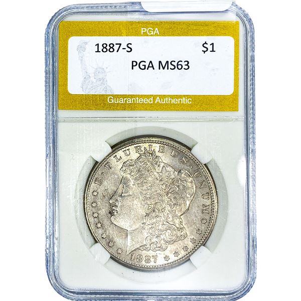 1887-S Morgan Silver Dollar PGA MS63