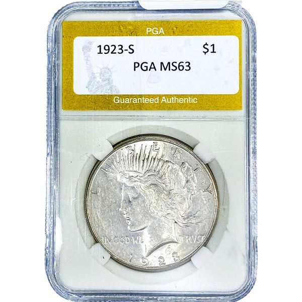 1923-S Silver Peace Dollar PGA MS63