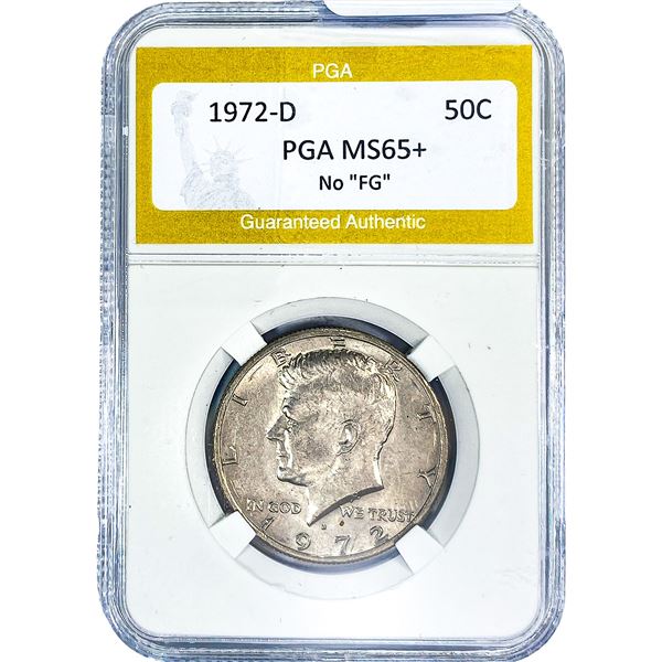1972-D Kennedy Half Dollar PGA MS65+ No "FG"