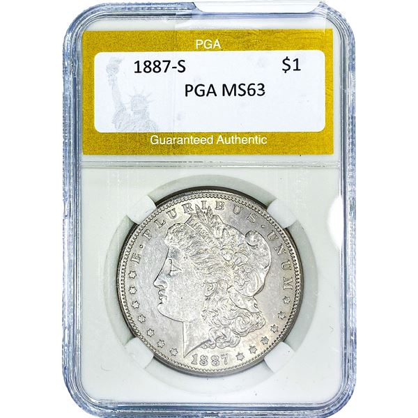 1887-S Morgan Silver Dollar PGA MS63