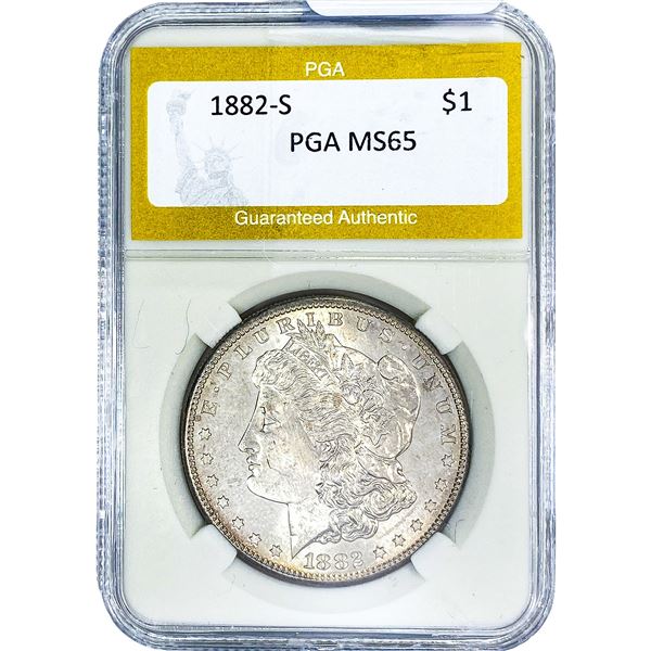 1882-S Morgan Silver Dollar PGA MS65