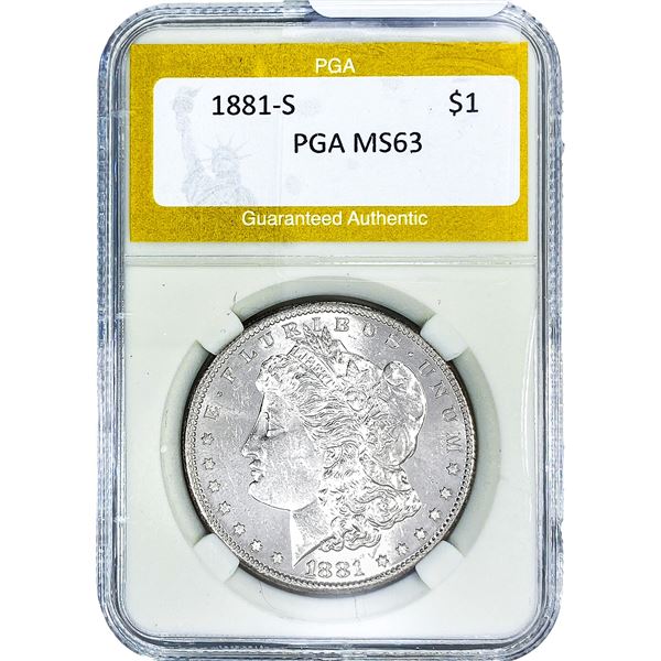 1881-S Morgan Silver Dollar PGA MS63