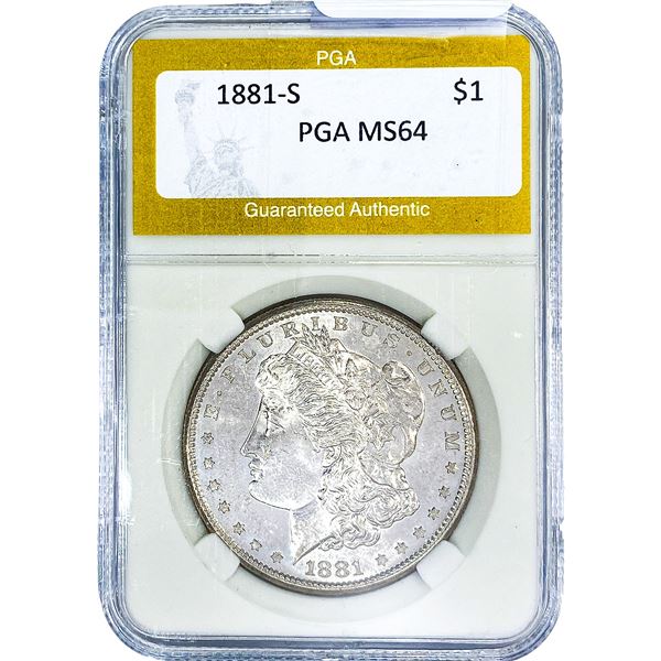 1881-S Morgan Silver Dollar PGA MS64