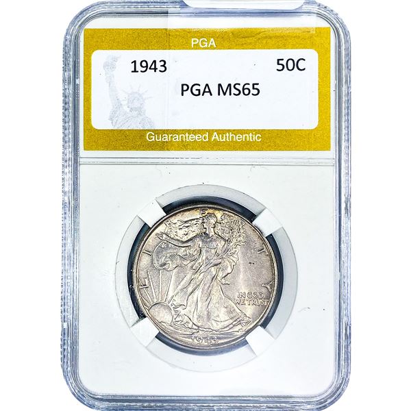 1943 Walking Liberty Half Dollar PGA MS65