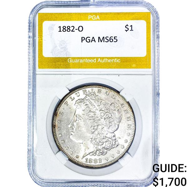 1882-O Morgan Silver Dollar PGA MS65