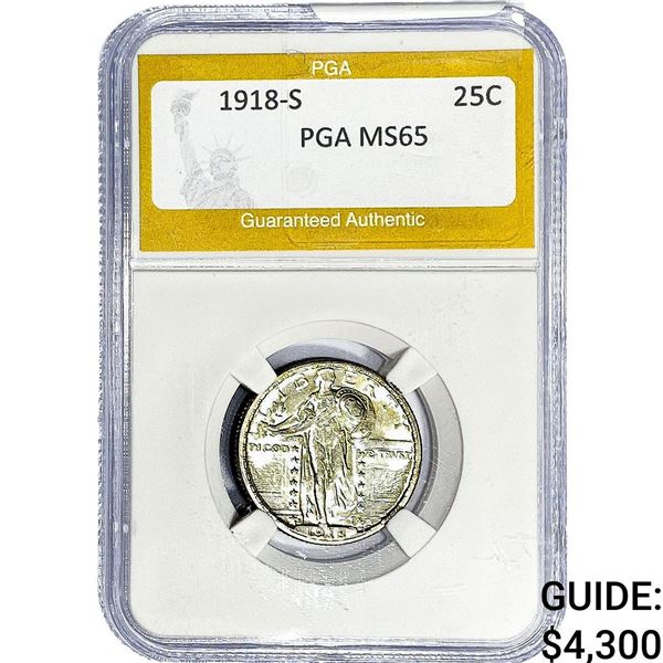 1918-S Standing Liberty Quarter PGA MS65