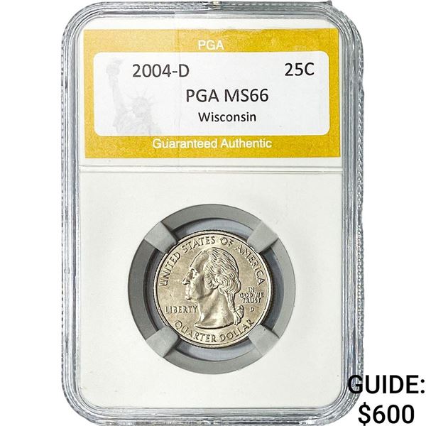 2004-D Wisconsin Quarter PGA MS66