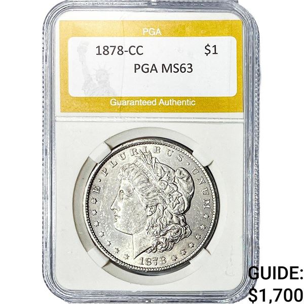 1878-CC Morgan Silver Dollar PGA MS63