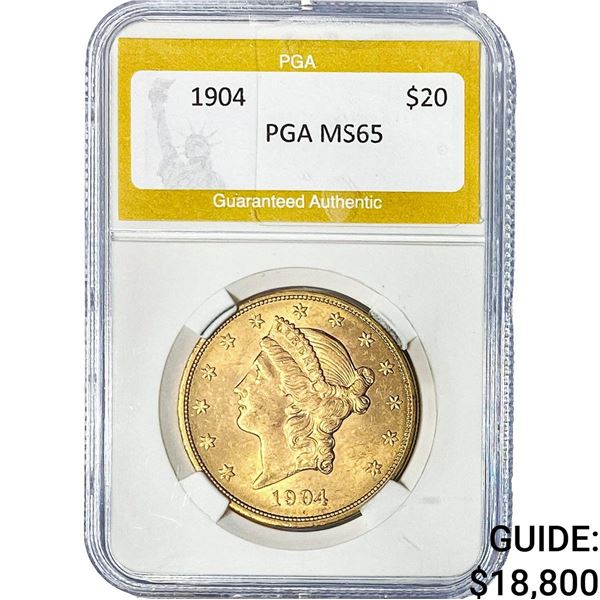 1904 Gold $20 Liberty Head PGA MS65