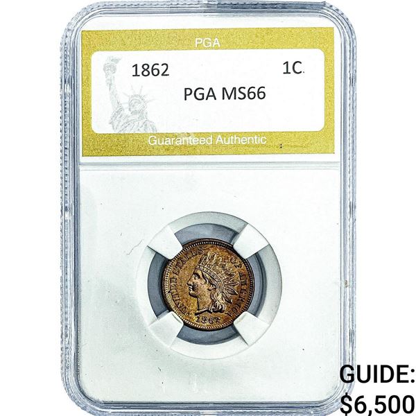 1862 Indian Head Cent PGA MS66