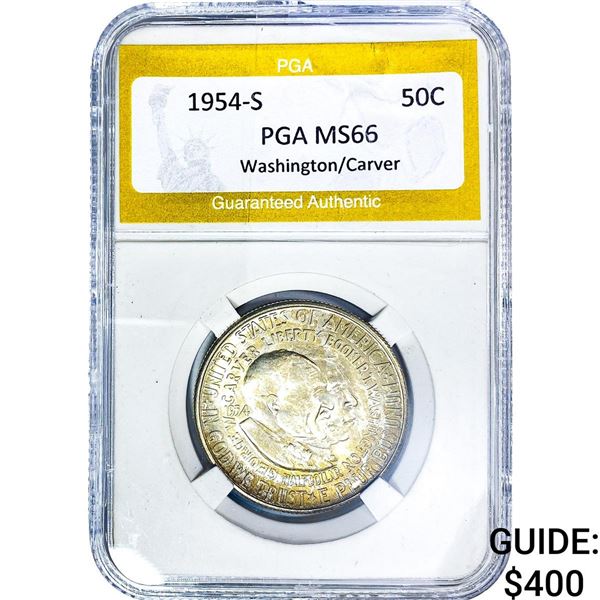 1954-S Washington Carver Half Dollar PGA MS66