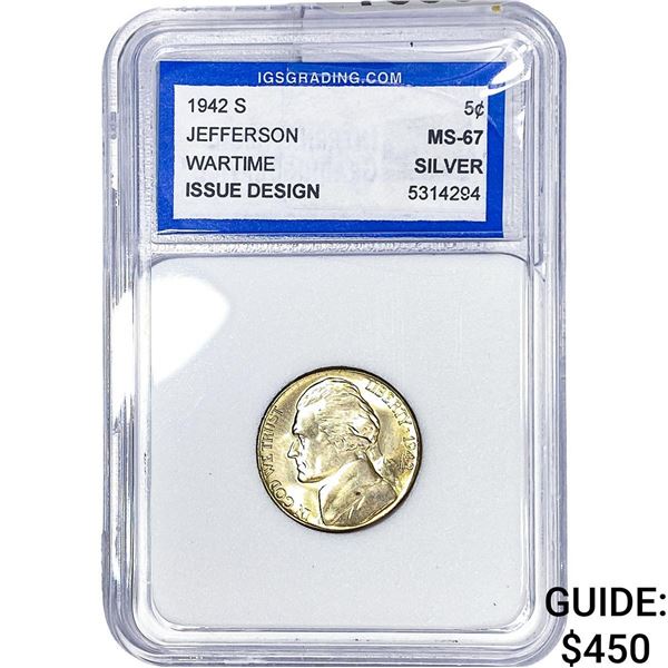 1942-S Jefferson Nickel IGS MS67
