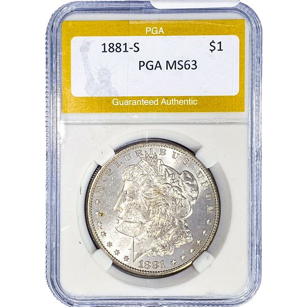 1881-S Morgan Silver Dollar PGA MS63