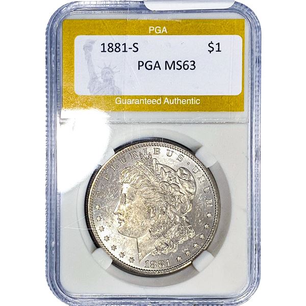 1881-S Morgan Silver Dollar PGA MS63