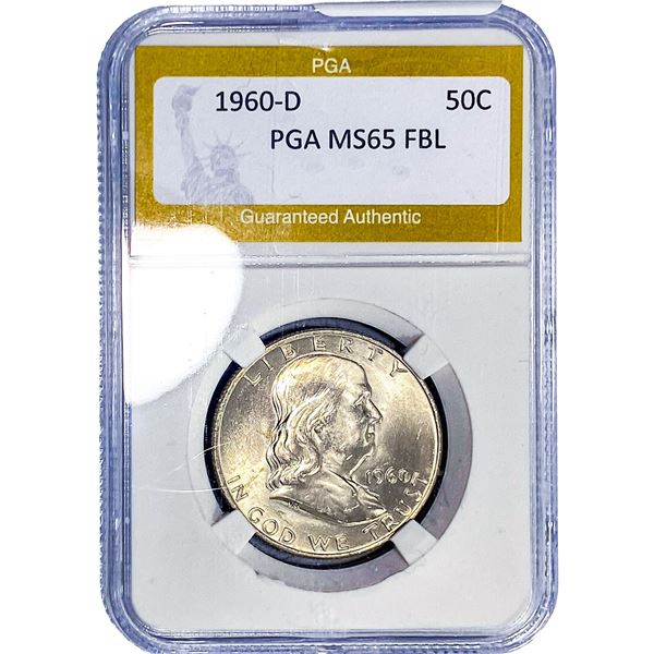 1960-D Franklin Half Dollar PGA MS65 FBL