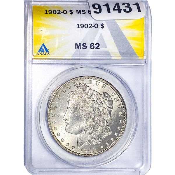 1902-O Morgan Silver Dollar ANACS MS63