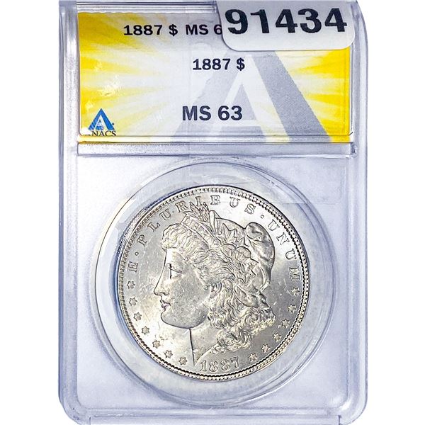 1887 Morgan Silver Dollar ANACS MS63