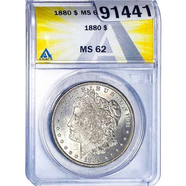 1880 Morgan Silver Dollar ANACS MS62