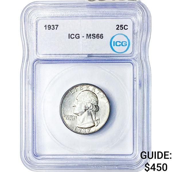1937 Washington Silver Quarter ICG MS66