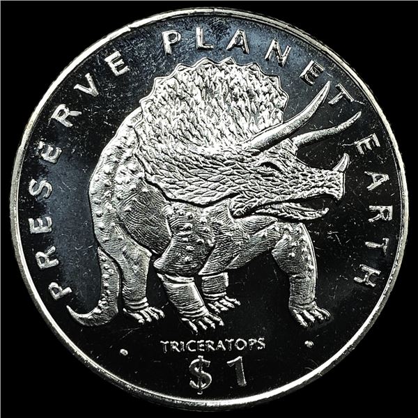 1993 Eritrea Copper Nickel $1-Triceratops