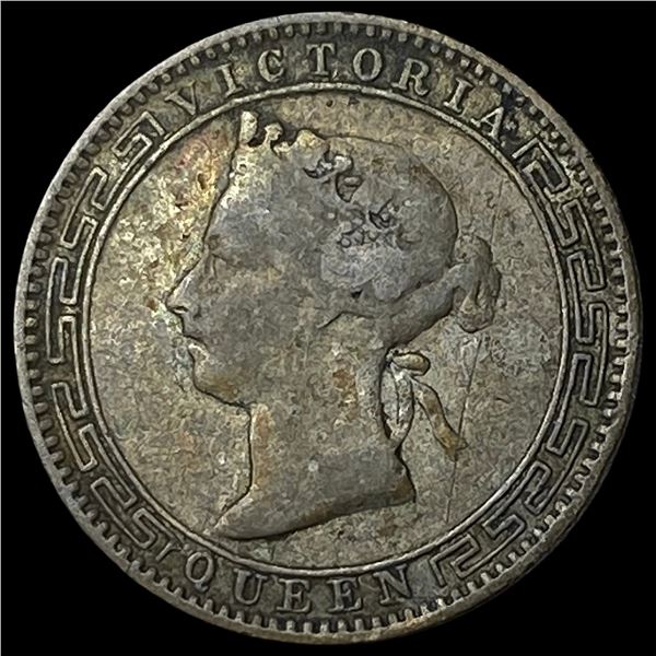 1895 Ceylon Silver 25 Cents