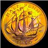 Image 2 : 1950 Great Britain Copper Half Penny GEM BU