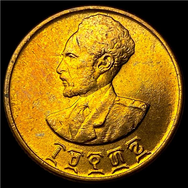 1944 Ethiopia Copper 10 Cents KM 34