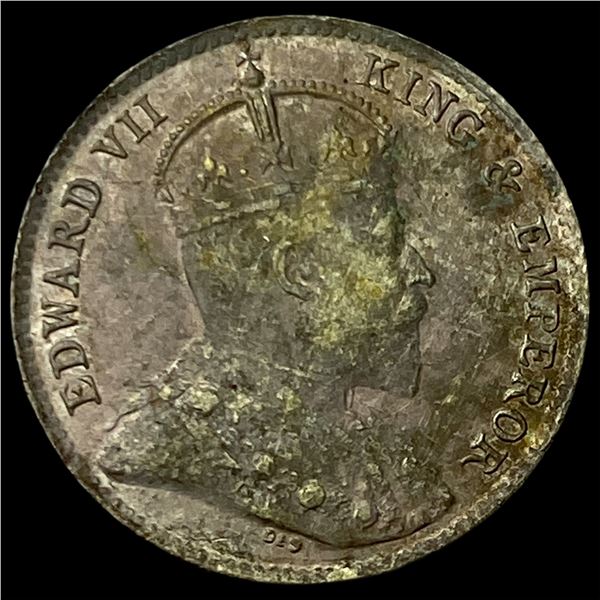 1910 Ceylon Silver 10 Cents
