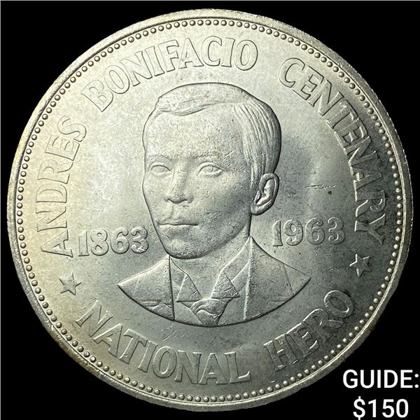 1963 Philippines Silver 1 Peso