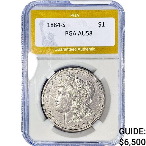 1884-S Morgan Silver Dollar PGA AU58