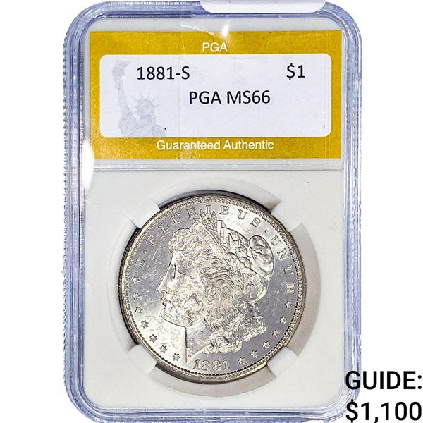 1881-S Morgan Silver Dollar PGA MS66