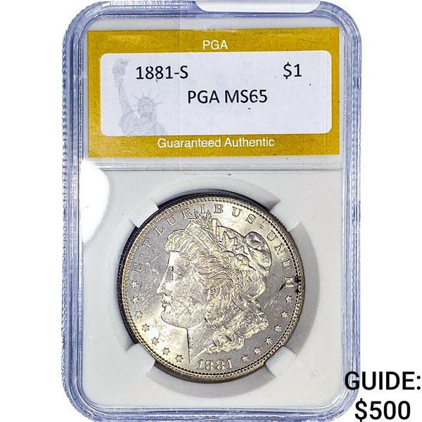 1881-S Morgan Silver Dollar PGA MS65