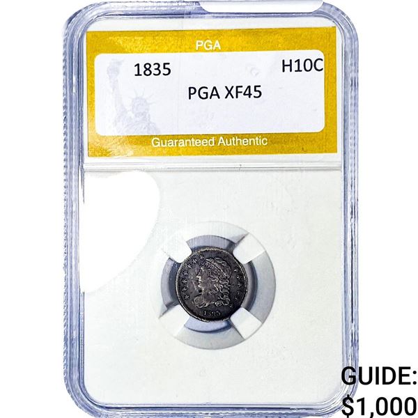 1835 Capped Bust Half Dime PGA XF45