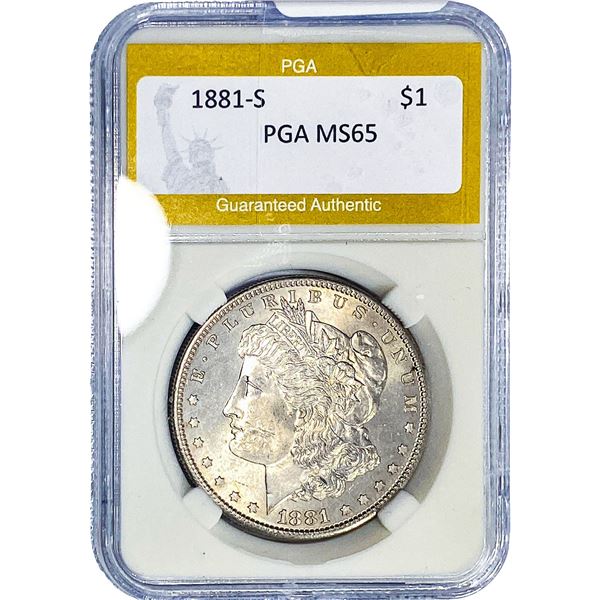 1881-S Morgan Silver Dollar PGA MS65
