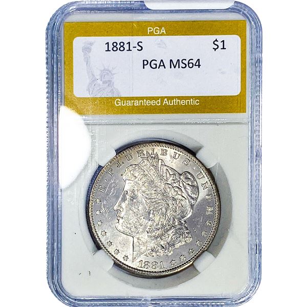 1881-S Morgan Silver Dollar PGA MS64