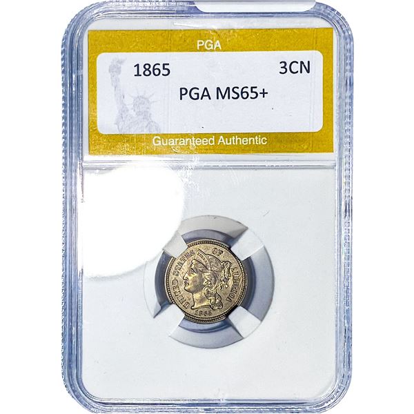 1865 Nickel Three Cent PGA MS65+