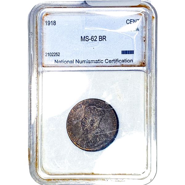 1918 Canada Cent PGA MS62 BR