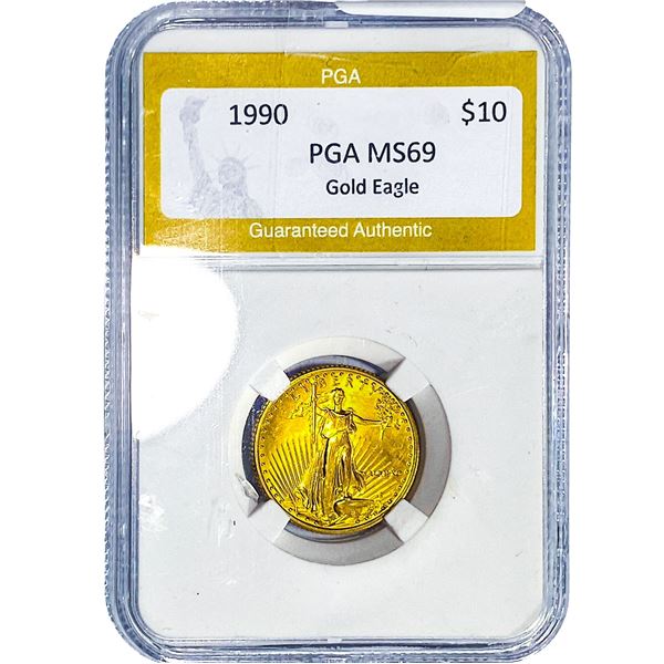 1990 1/4oz $10 Gold Eagle PGA MS69
