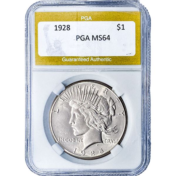 1928 Silver Peace Dollar PGA MS64