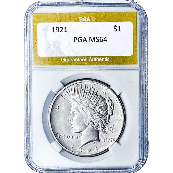 1921 Silver Peace Dollar PGA MS64