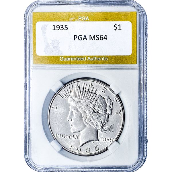 1935 Silver Peace Dollar PGA MS64