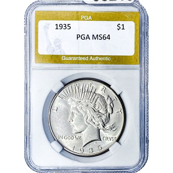 1935 Silver Peace Dollar PGA MS64
