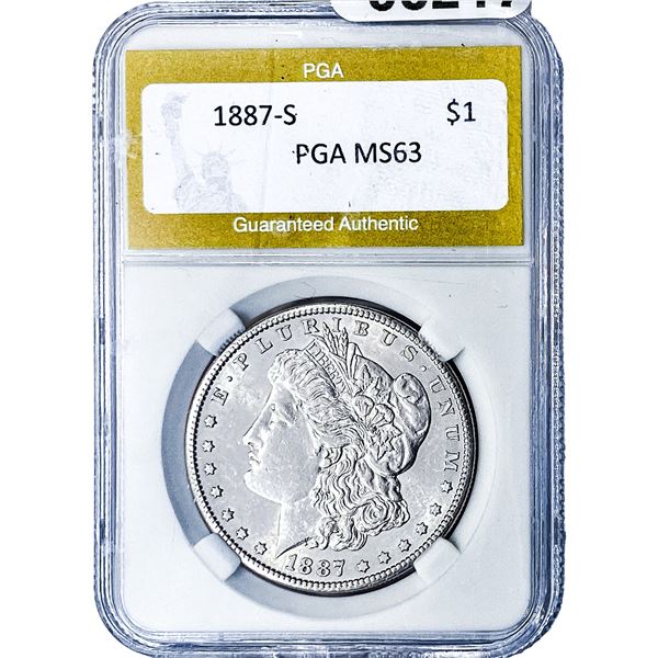 1887-S Morgan Silver Dollar PGA MS63