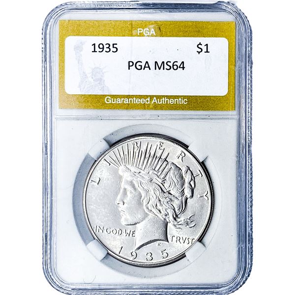 1935 Silver Peace Dollar PGA MS64