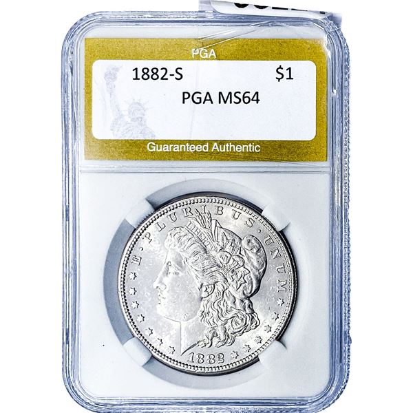 1882-S Morgan Silver Dollar PGA MS64