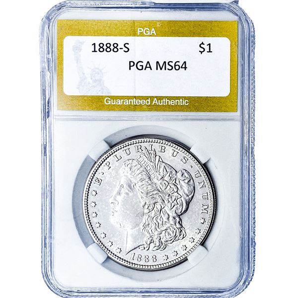 1888-S Morgan Silver Dollar PGA MS64