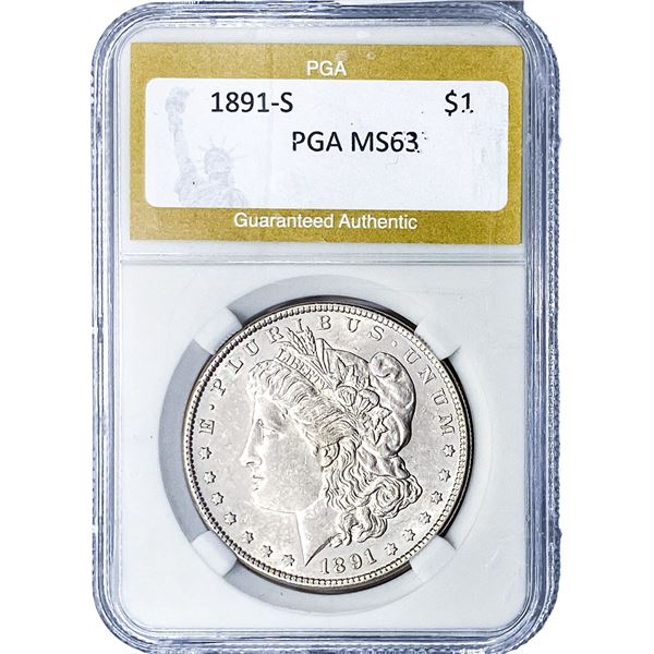 1891-S Morgan Silver Dollar PGA MS63