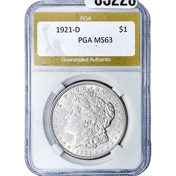 1921-D Morgan Silver Dollar PGA MS63