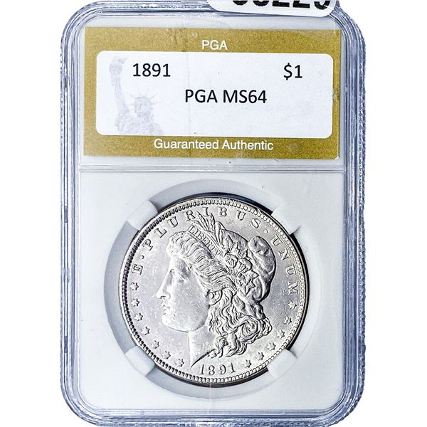 1891-P Morgan Silver Dollar PGA MS64