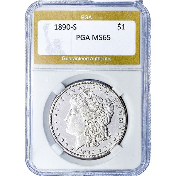1890-S Morgan Silver Dollar PGA MS65